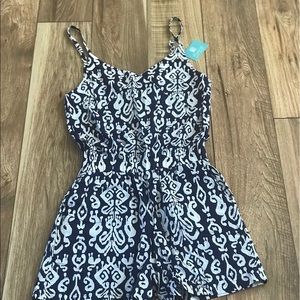 Navy printed Romper